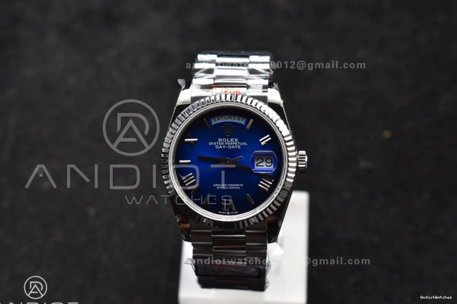 on Best Edition Steel 904L Blue V5 QF DayDate President SS Roman 680 Chic Dial Faded Bracelet Weight) 36 (Gain vr3255 0422